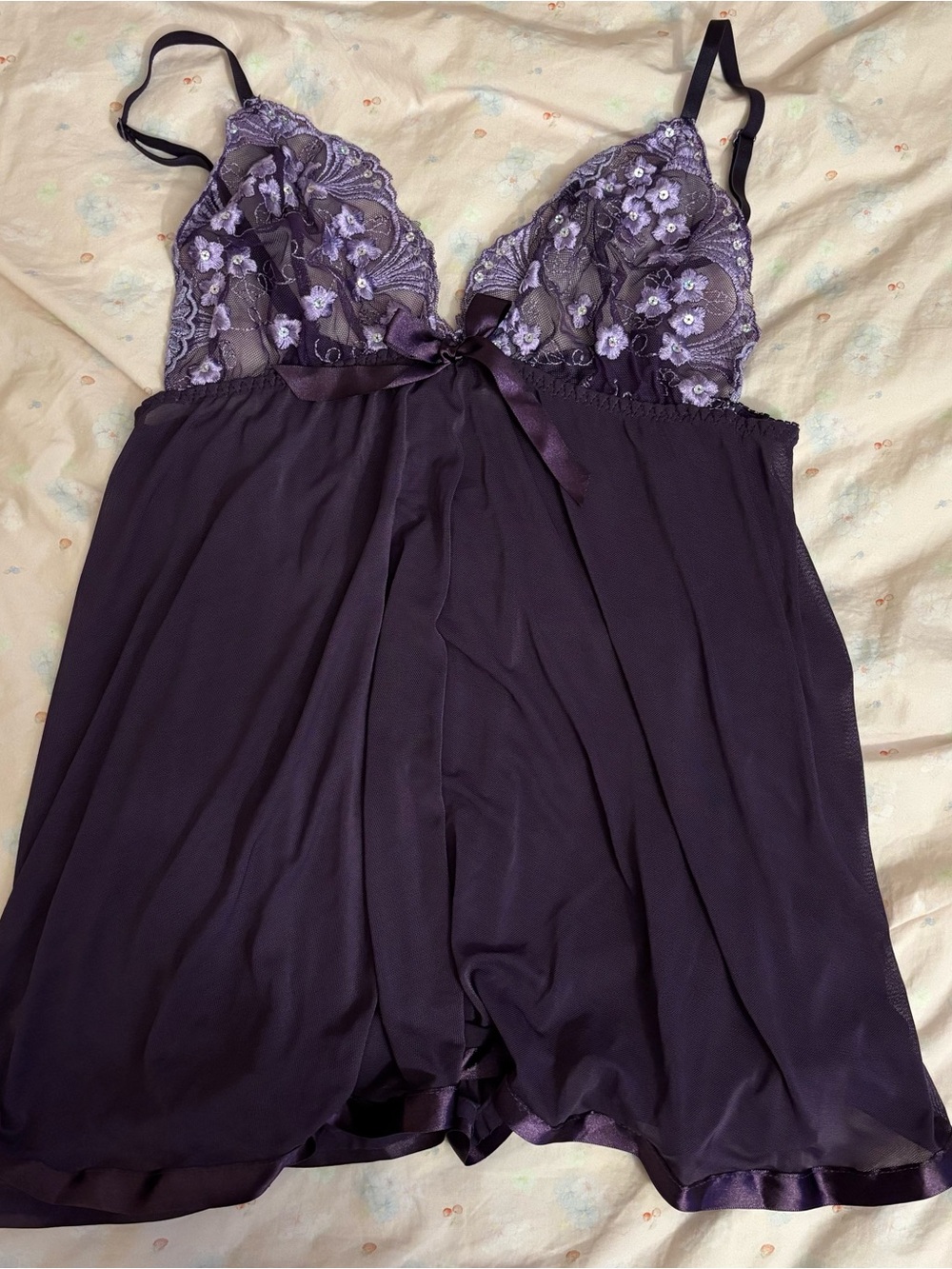 vintage purple babydoll lingerie dress♡